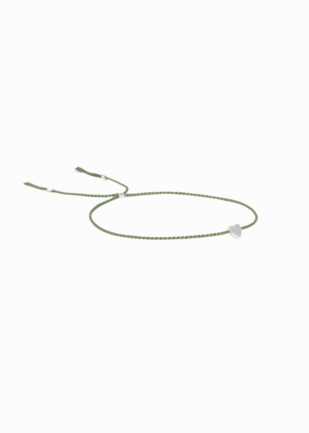 Silkbracelet Heart Dark Green