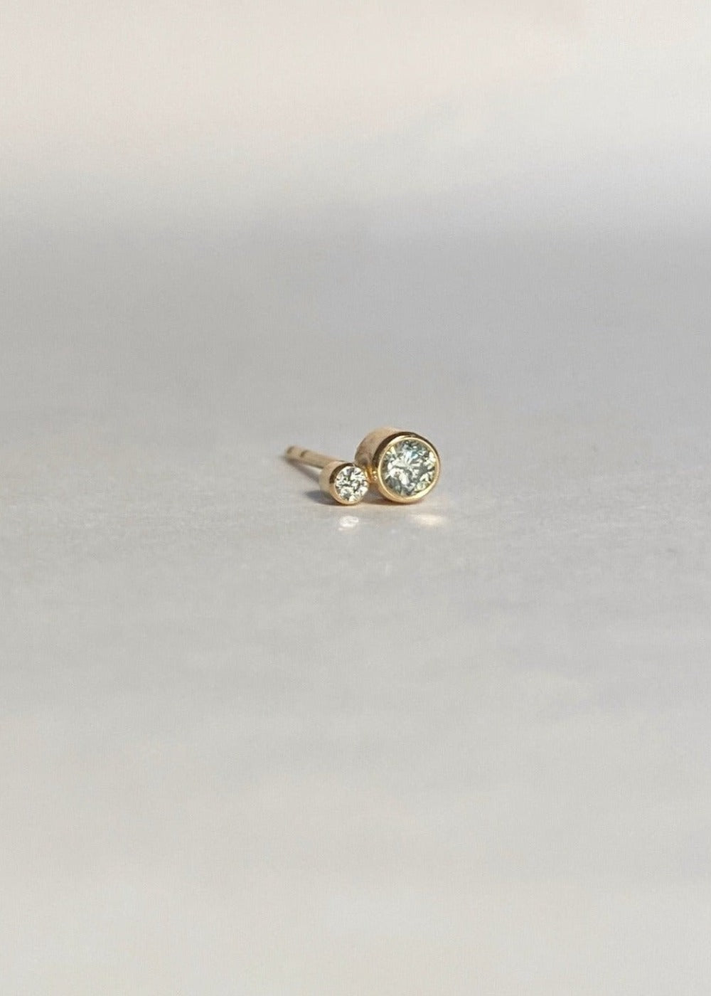 duo earring no3 pinegreen 18K yabstudio