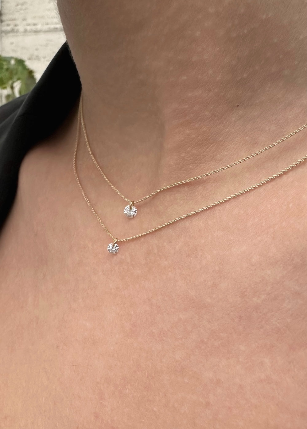 Floating Gem White - Goldplated