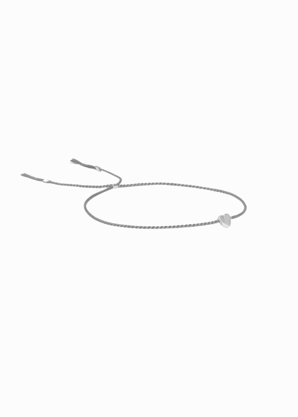 Silkbracelet Heart Grey