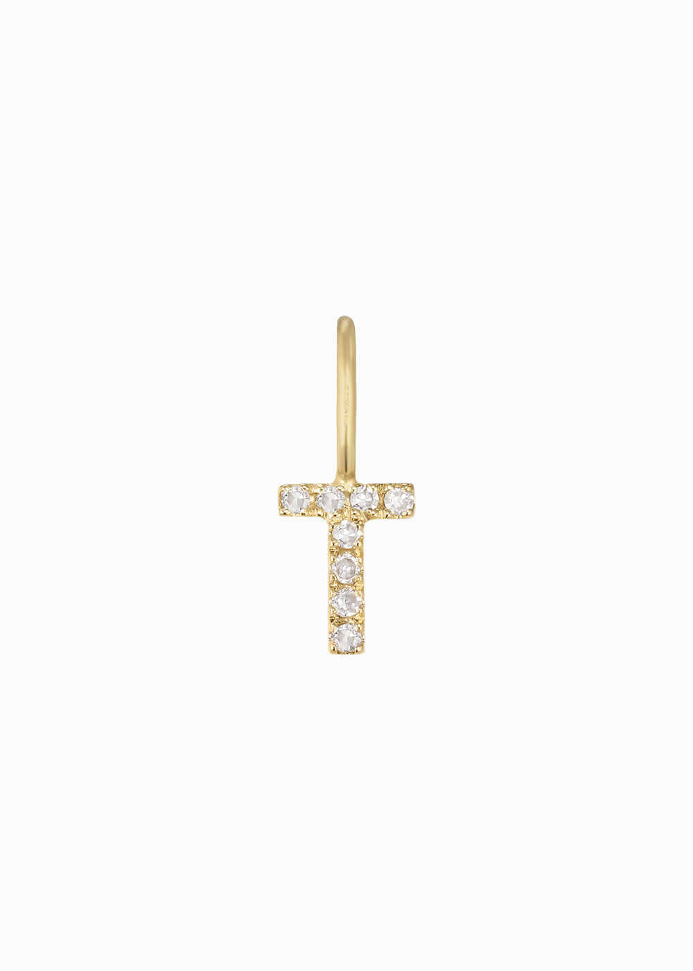 letter T pendant 18K yabstudio