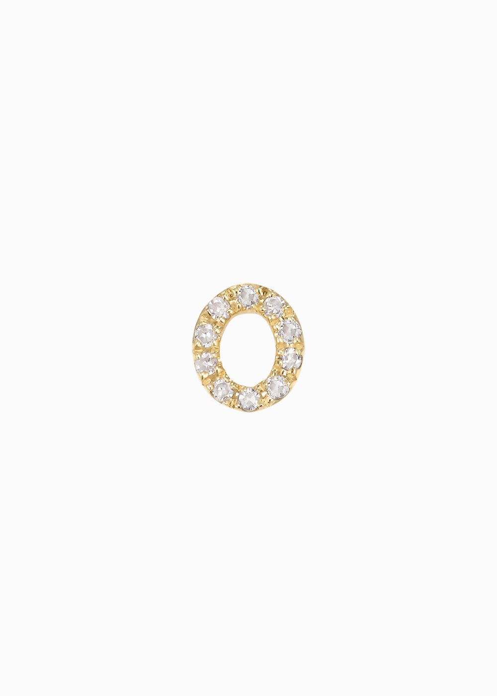 letter earring O 18K yabstudio