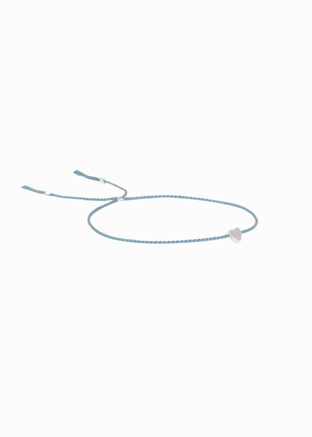 Silkbracelet Heart Lightblue