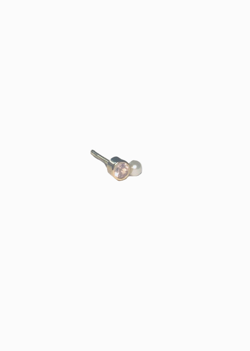 pink spinel pearl duo earring no9 18K yabstudio