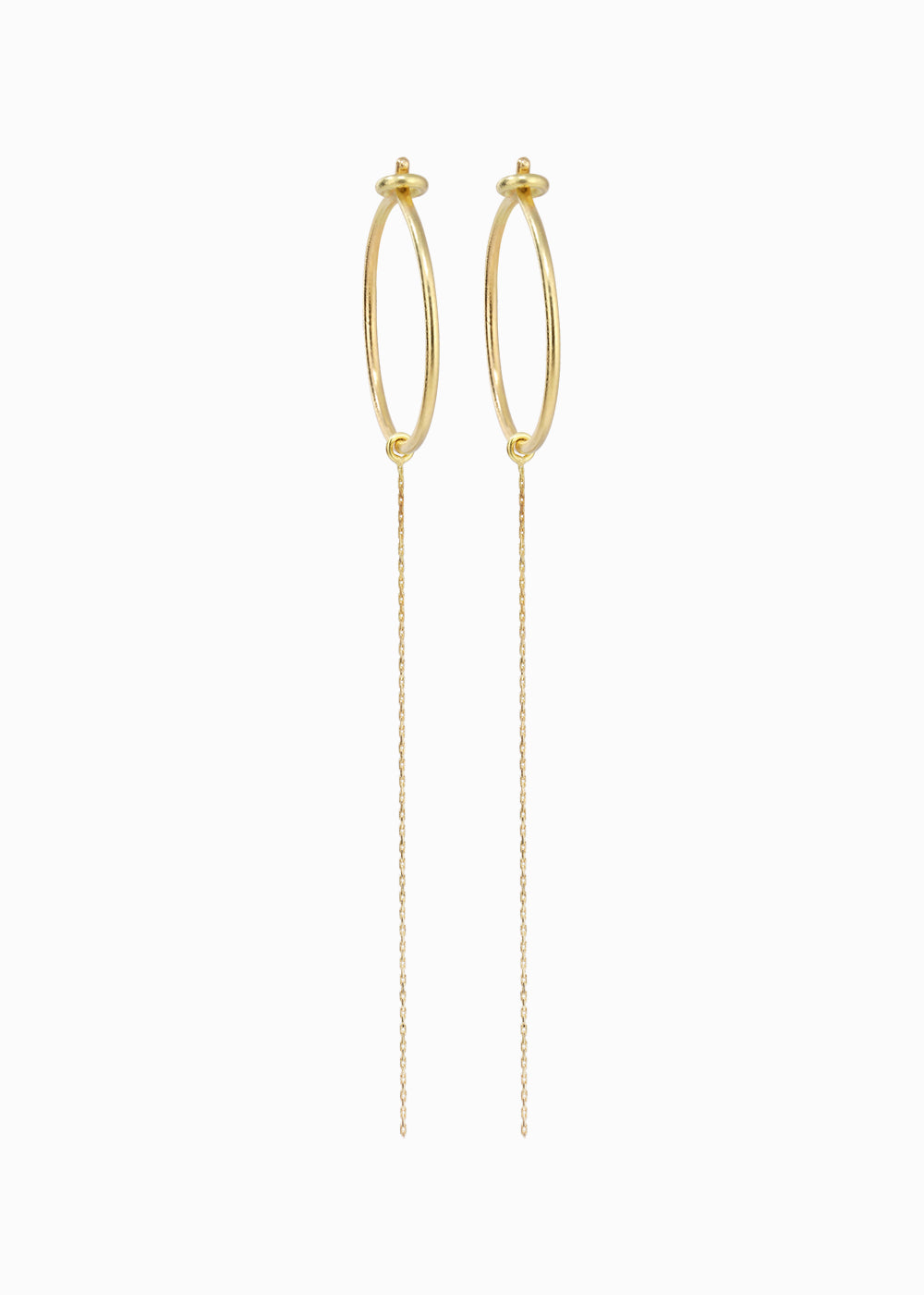 silkcord hoop chain 18K yabstudio a pair