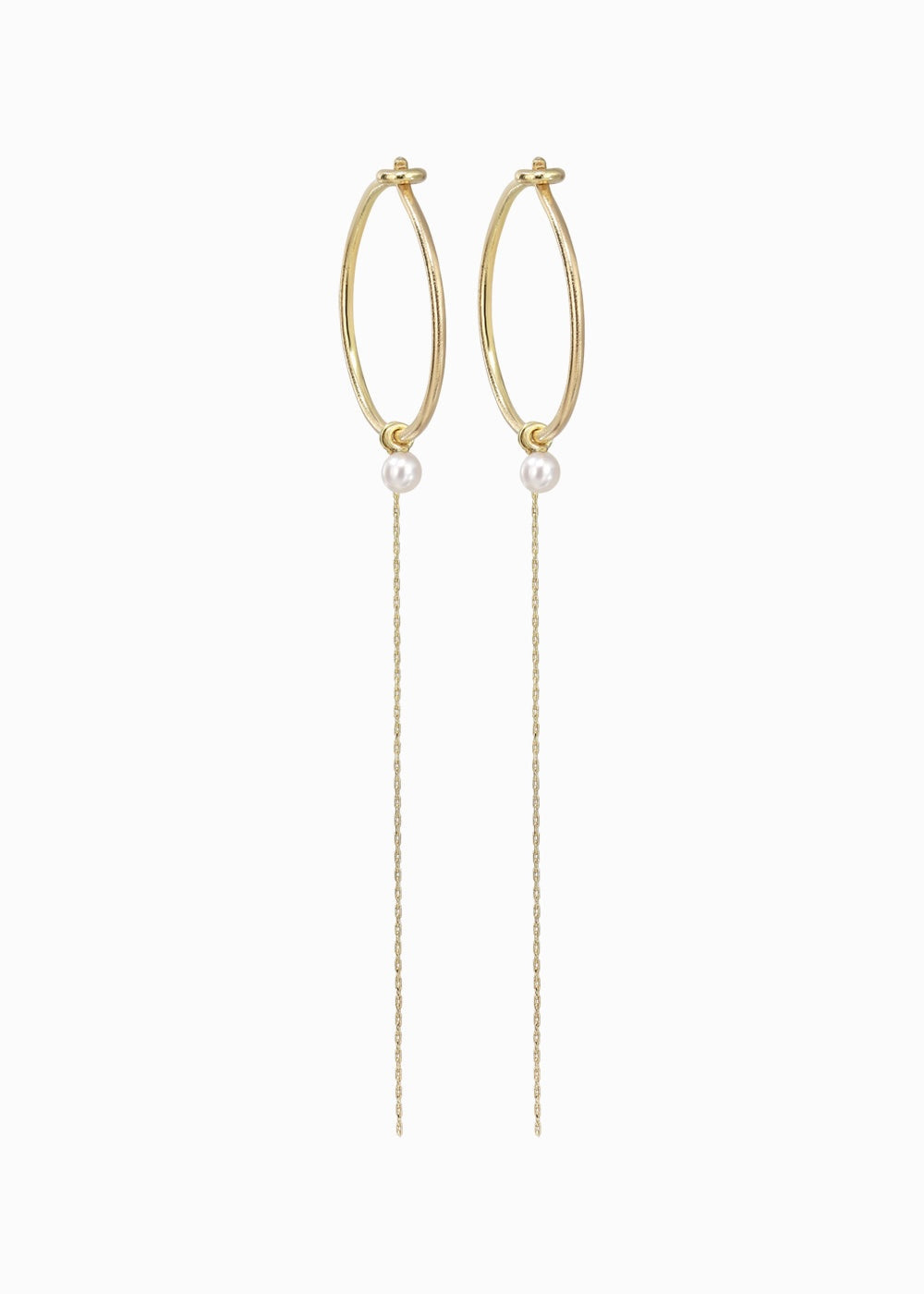 silkcord hoops pearls 18K a pair yabstudio