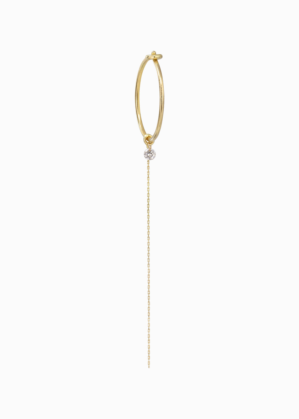 silkcord round diamond hoop no1 18K yabstudio