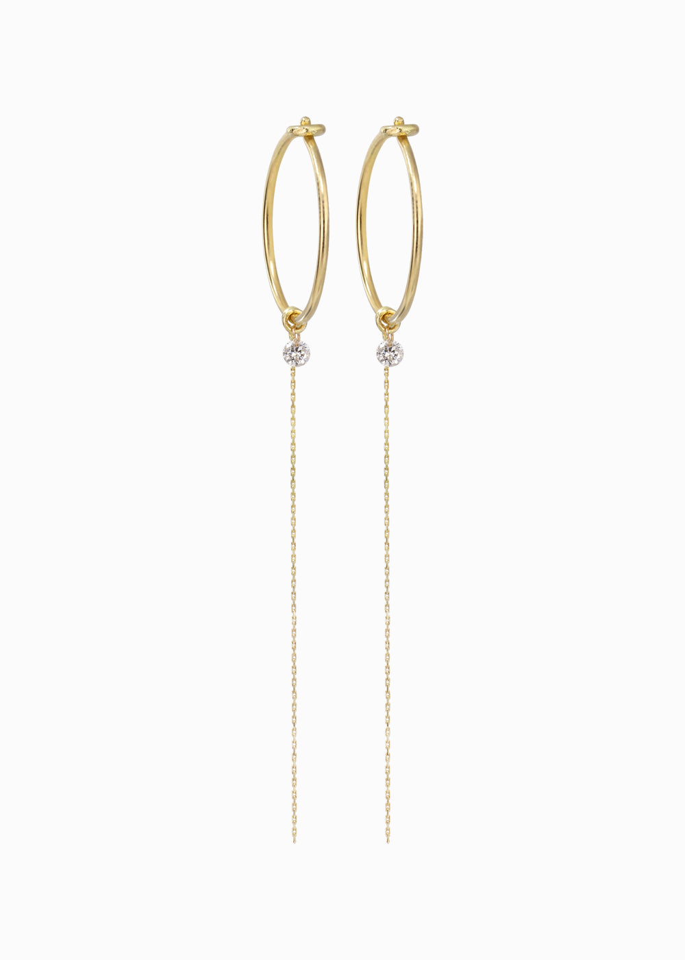 silkcord round diamond hoop no1 18K yabstudio a apair
