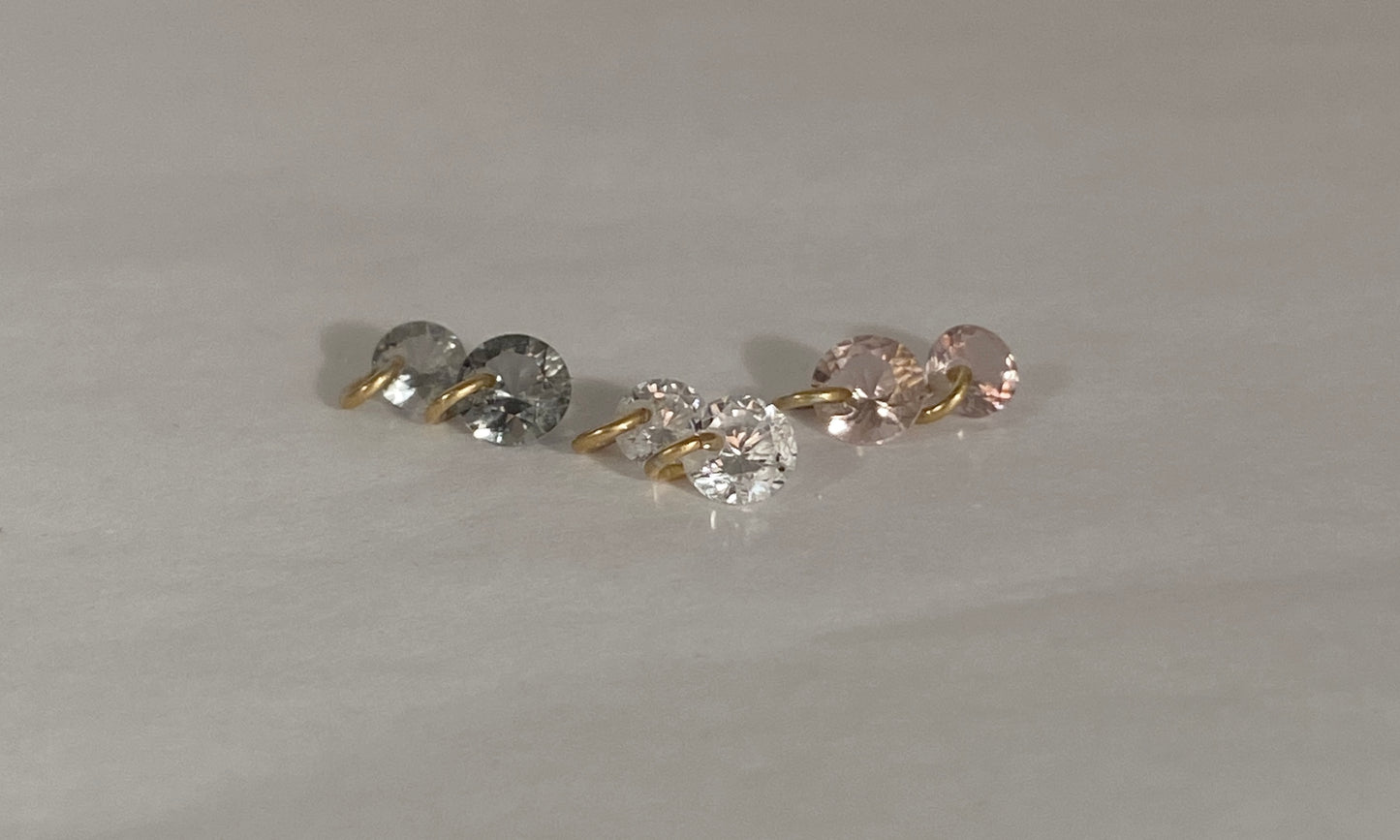 Floating Gem Pink - Goldplated