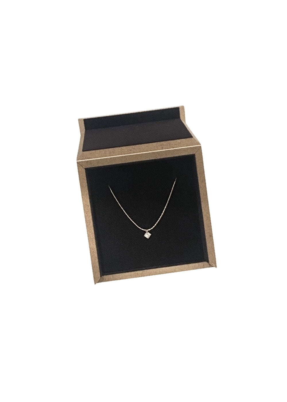 Silkcord Necklace 0.06 ct Princesscut Diamond