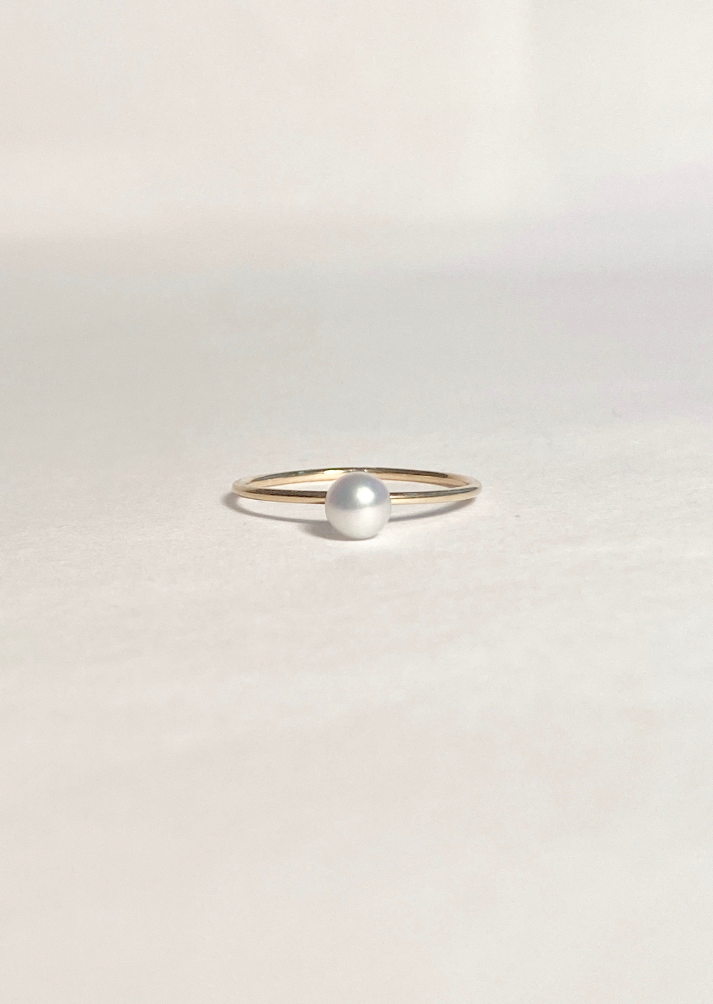 akoya pearl ring white 18K yabstudio