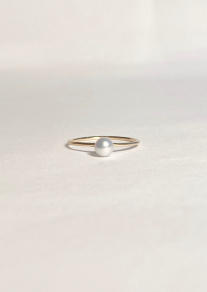 akoya pearl ring white 18K yabstudio