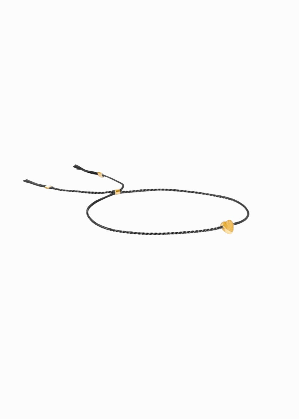 Silkbracelet Heart Black