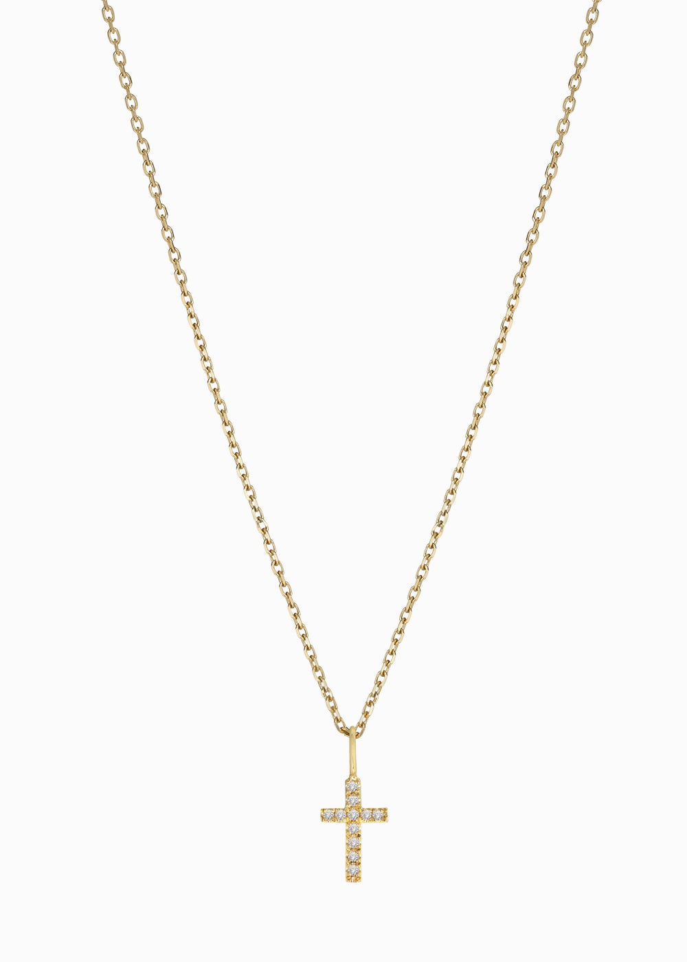 cross pendant on diamondcut necklace 18K yabstudio