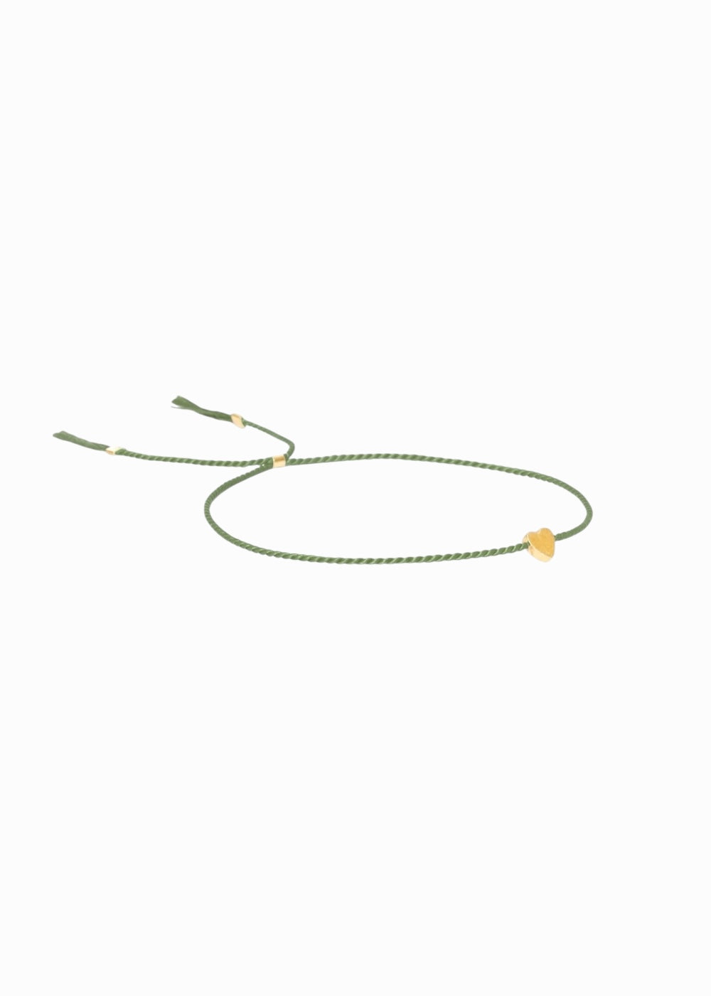 Silkbracelet Heart Dark Green
