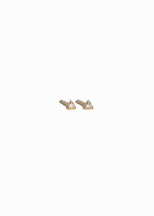 diamond triangle earring no7 18K yabstudio a pair