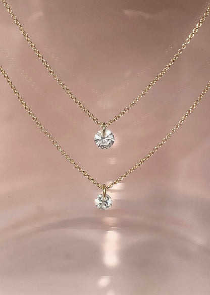 Floating Gem White - Goldplated