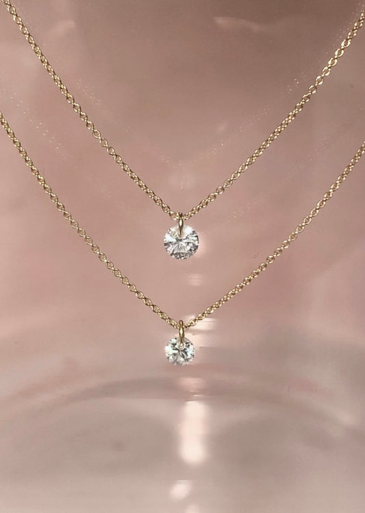 Floating Gem White - Goldplated