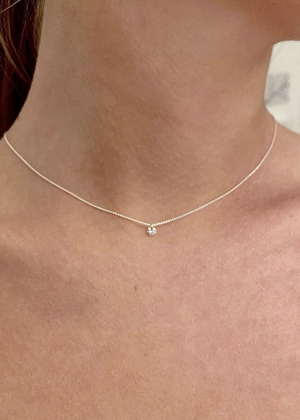 Floating Gem White - Silver