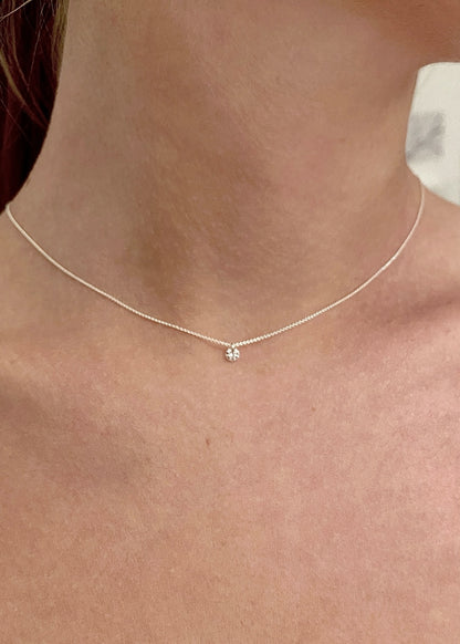 Floating Gem White - Silver