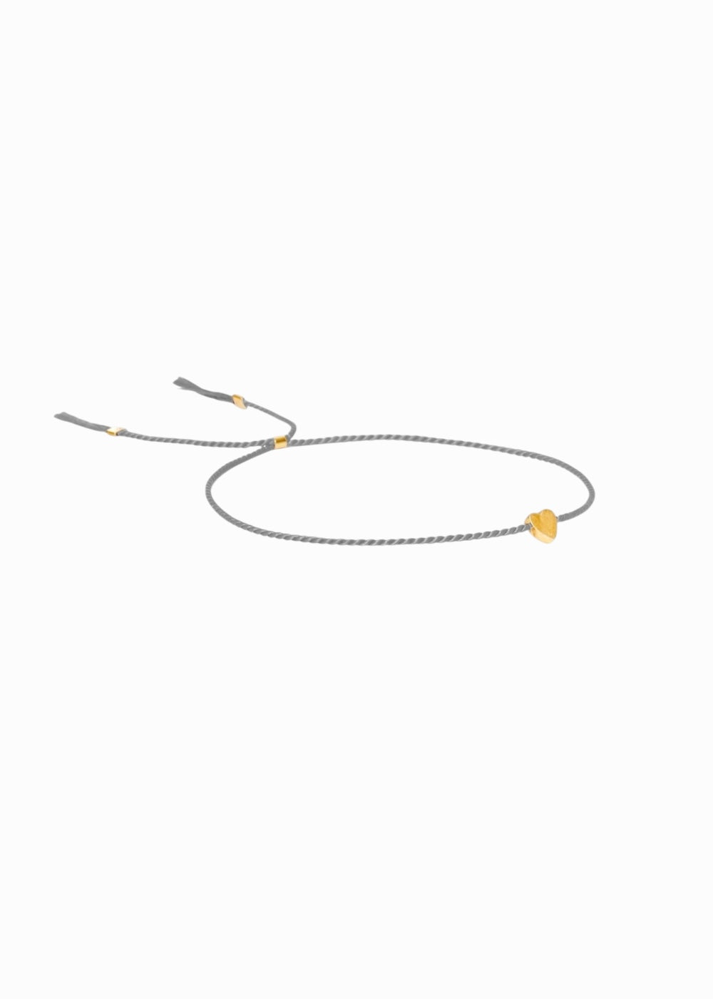 Silkbracelet Heart Grey