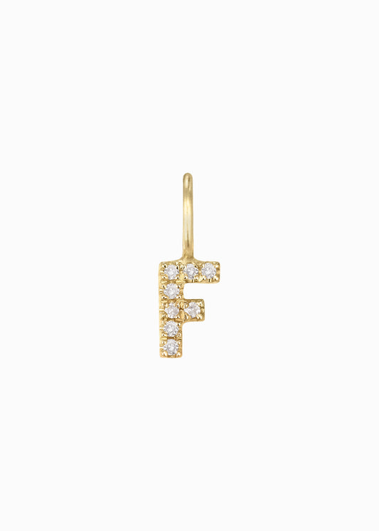 letter F pendant 18K yabstudio