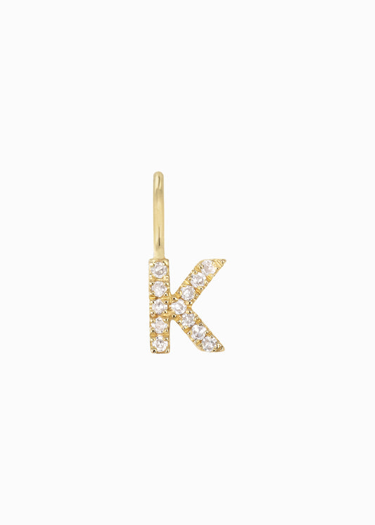 letter K pendant 18K yabstudio