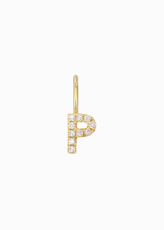 letter P pendant 18K yabstudio