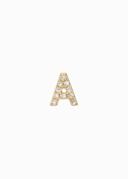 letter earring A 18K yabstudio