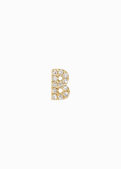 letter earring B 18K yabstudio