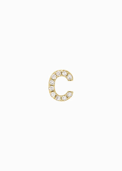 letter earring C 18K yabstudio