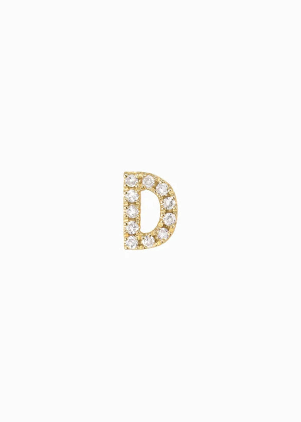 letter earring D 18K yabstudio