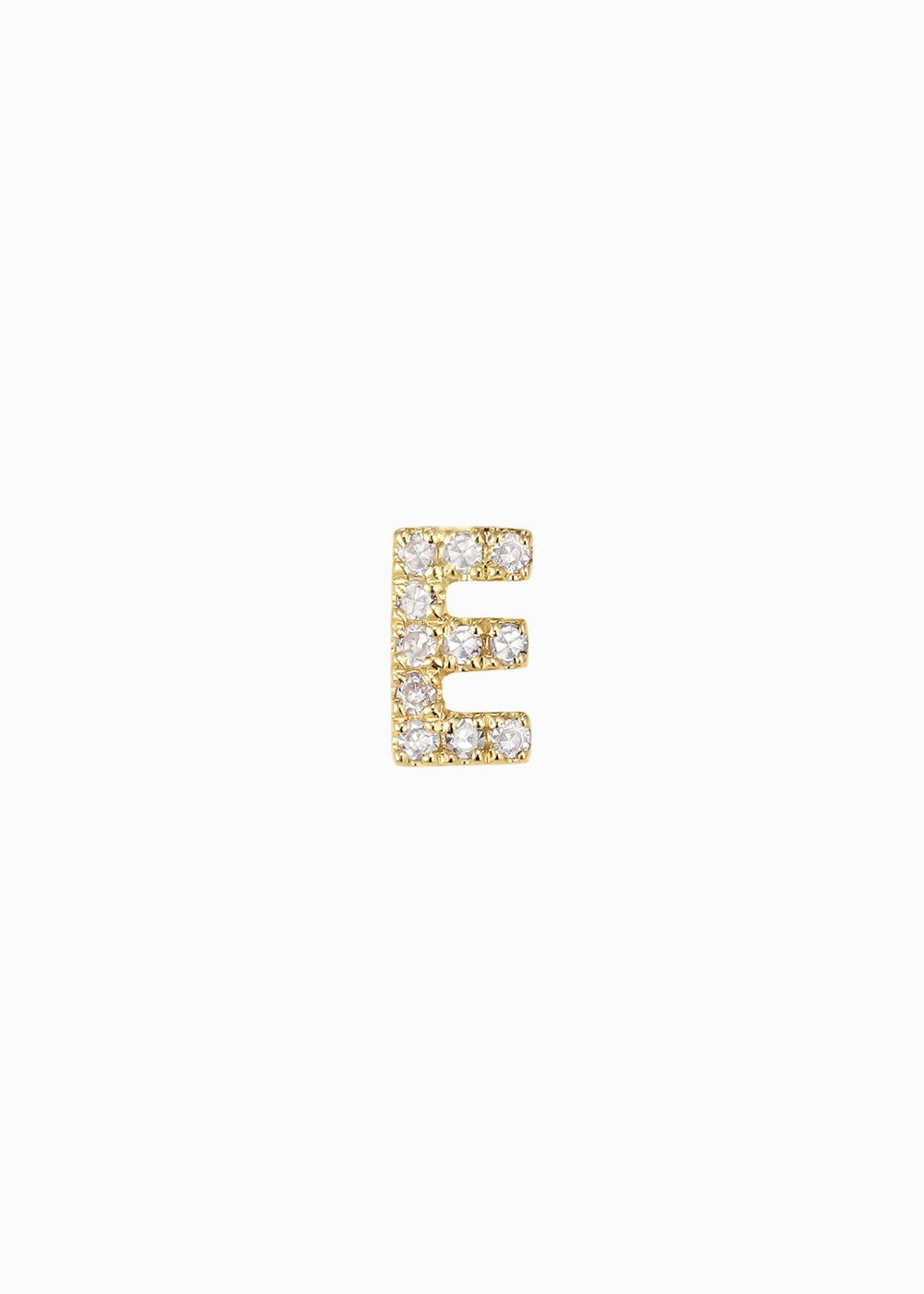 letter earring E 18K yabstudio