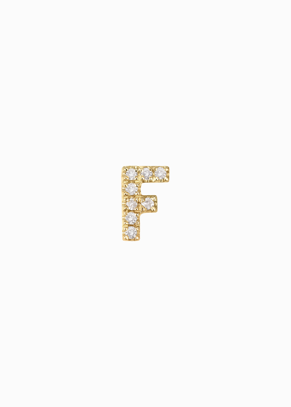 letter earring F 18K yabstudio