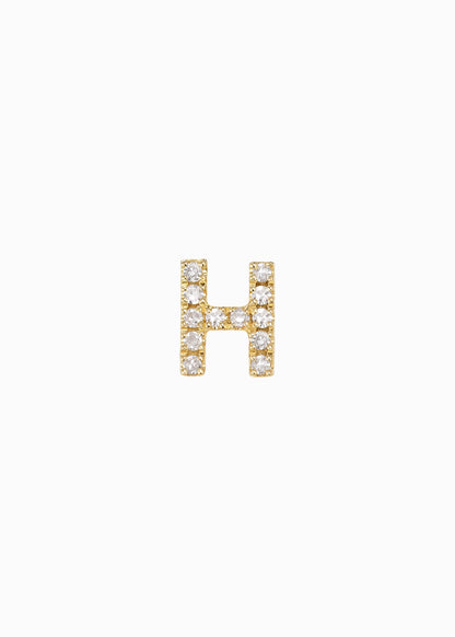 letter earring H 18K yabstudio