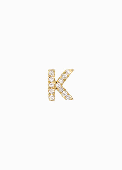 letter earring K 18K yabstudio