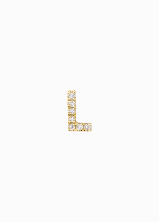 letter earring L 18K yabstudio