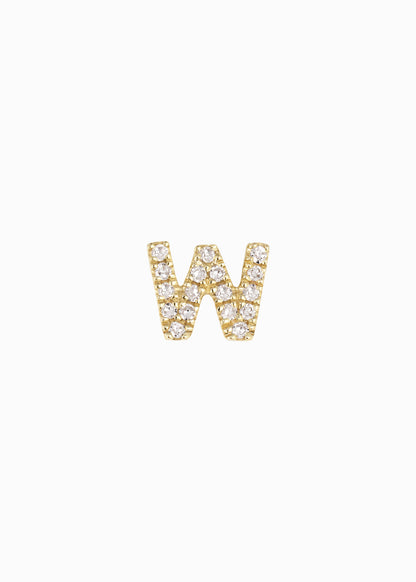 letter earring W 18K yabstudio