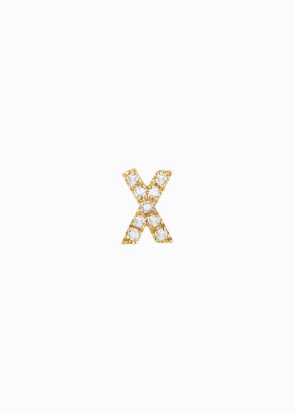 letter earring X 18K yabstudio