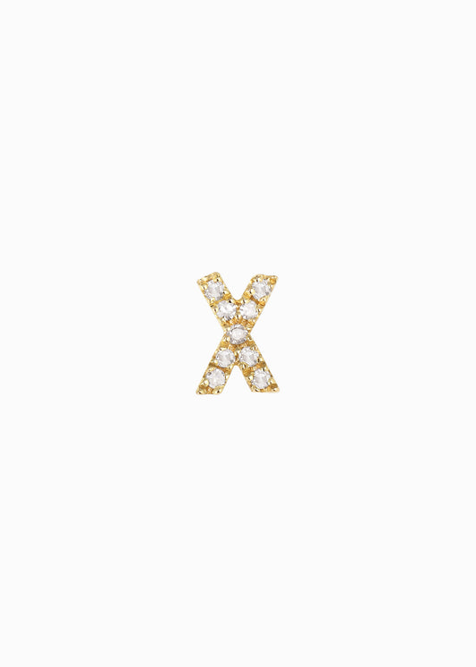 letter earring X 18K yabstudio