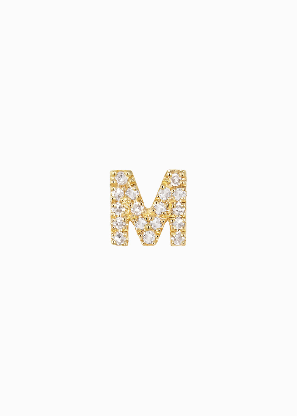 letter earring M 18K yabstudio