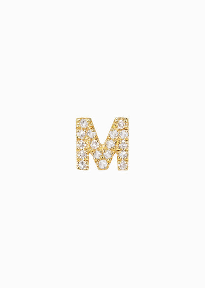 letter earring M 18K yabstudio