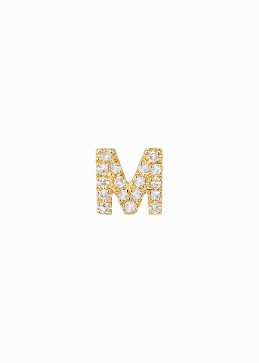 letter earring M 18K yabstudio