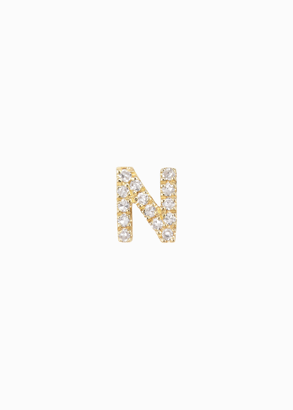 letter earstud N 18K yabstudio