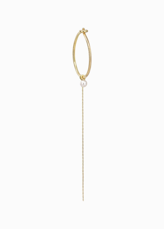 silkcord hoop pearl 18K yabstudio