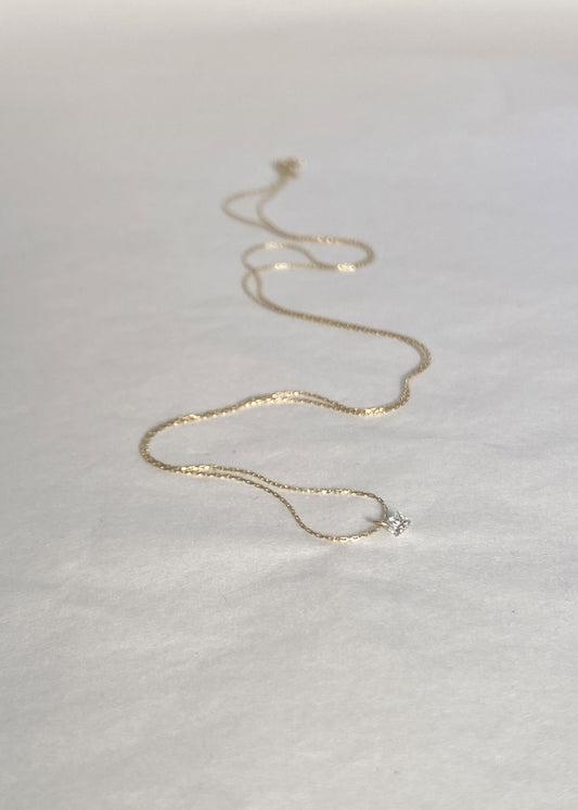 silkcord necklace 0.06ct princesscut diamond 18K yabstudio